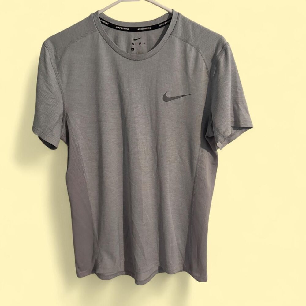 Nike T-Shirt Unisex M Gray Dri-Fit Miler Running Top